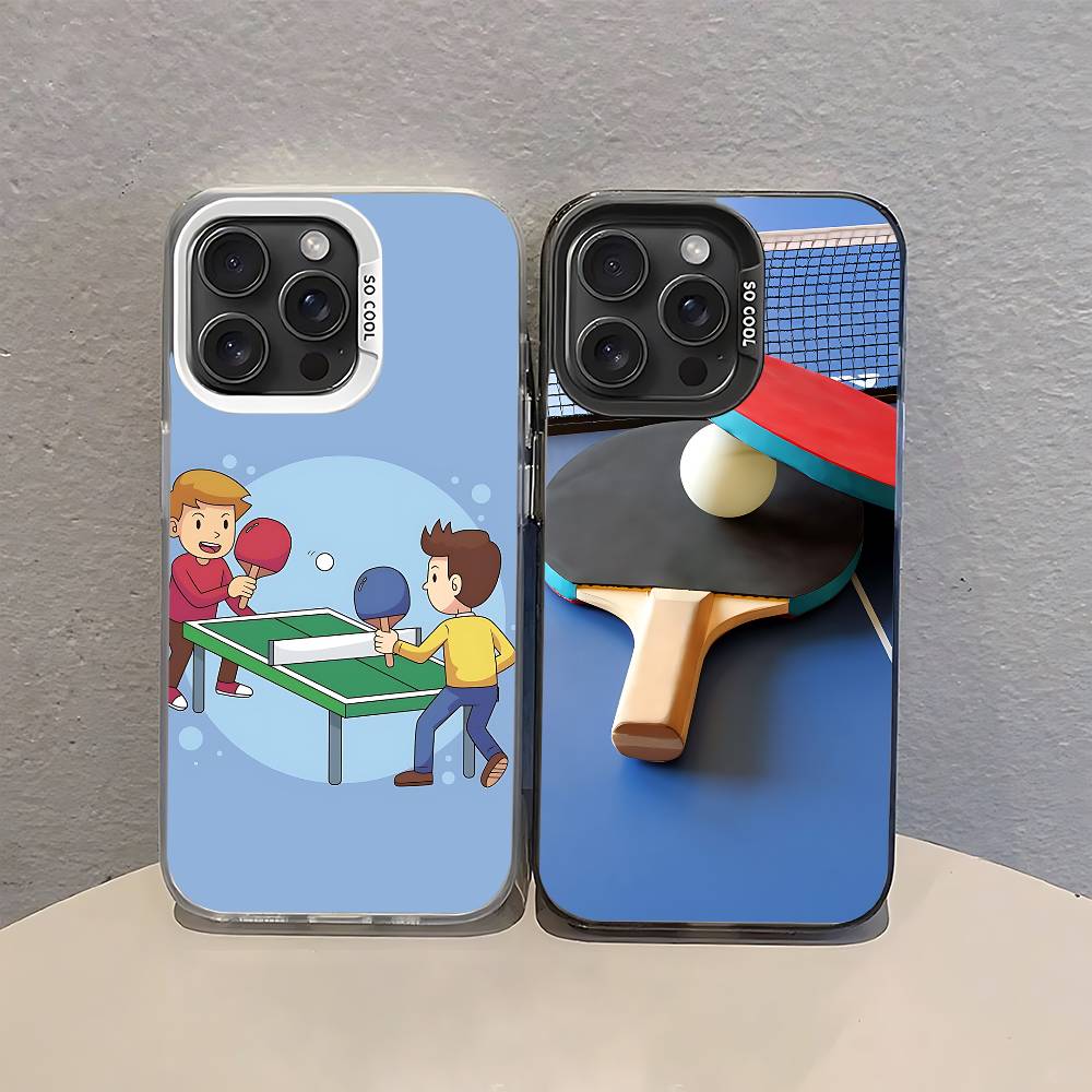 Table Tennis Pro Pc - Coque de téléphone antichoc argentée pour